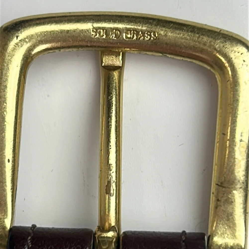 Vineyard Vines Men’s Anchor Down Solid Brass Buckle Belt Size 34